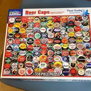 White Mountain Jigsaw Puzzle.   Beer Caps.